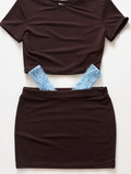 Coordinato Chocolate & Baby Blue